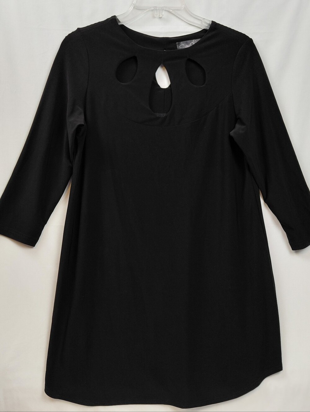 Sympli Tunic Top Size 10 Black Cutouts